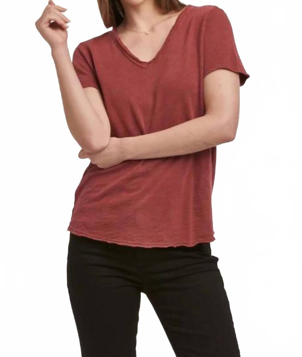 NEW DEAR JOHN DENIM vanya short sleeve tee in plum berry
